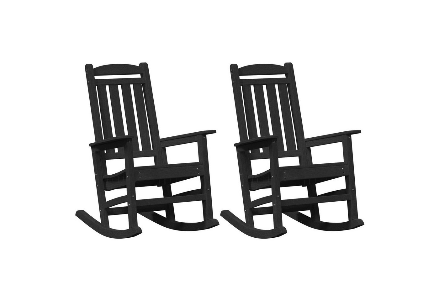 vidaXL Gartenstuhl Garten Schaukelstühle 2 Stück Schwarz 70x92x107.5 cm HDPE (2 St) von vidaXL