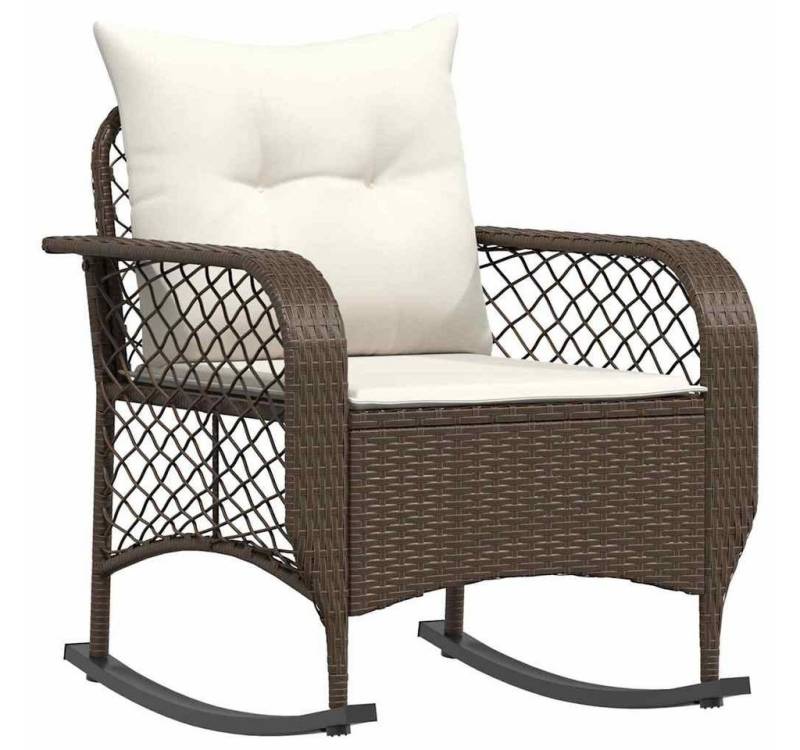 vidaXL Gartenstuhl Garten-Schaukelstuhl mit Kissen Braun Poly Rattan (1 St) vidaXL Gartenstuhl Garten-Schaukelstuhl mit Kissen Braun Poly Rattan (1 St) von vidaXL