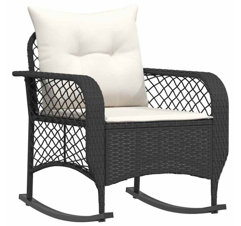vidaXL Gartenstuhl Garten-Schaukelstuhl mit Kissen Schwarz Poly Rattan (1 St) vidaXL Gartenstuhl Garten-Schaukelstuhl mit Kissen Schwarz Poly Rattan (1 St) von vidaXL