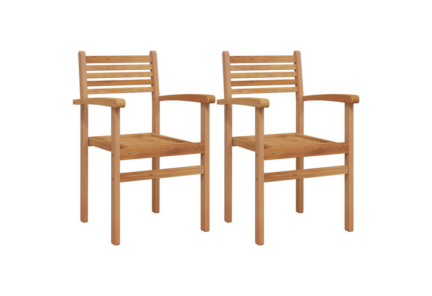 vidaXL Gartenstuhl Garten Stapelstühle 2 pcs Braun 55.5 x 55.5 x 90 cm (2 St) von vidaXL
