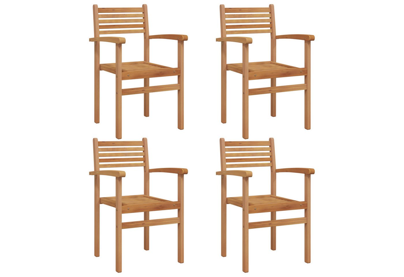 vidaXL Gartenstuhl Garten Stapelstühle 4 pcs Braun 55.5 x 55.5 x 90 cm (4 St) von vidaXL