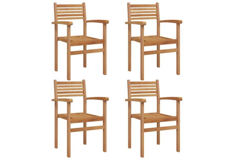 vidaXL Gartenstuhl Garten Stapelstühle 4 pcs Braun 55.5 x 55.5 x 90 cm (4 St) von vidaXL