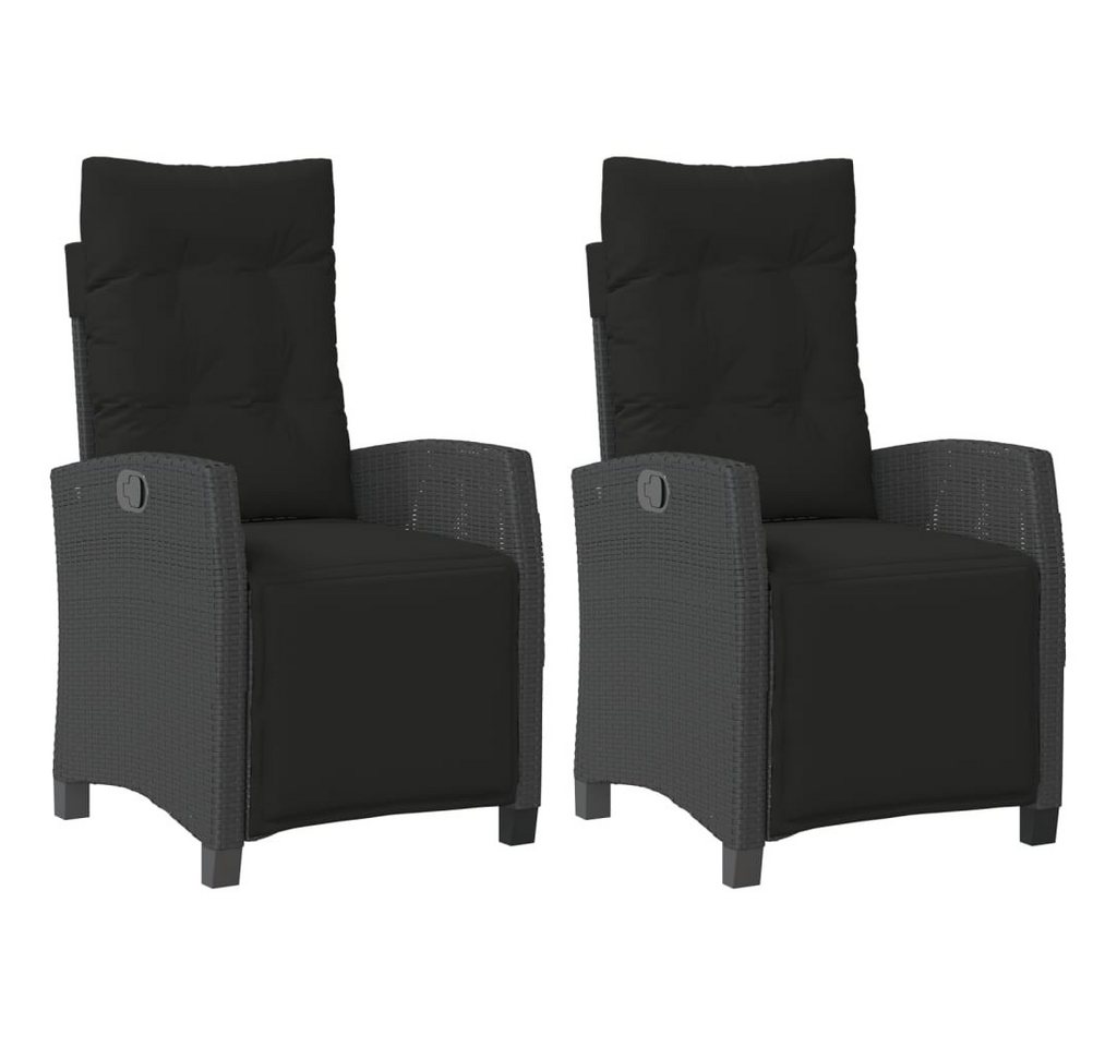 vidaXL Gartenstuhl Gartensessel mit Fußteil 2 Stk Verstellbar Schwarz Polyrattan vidaXL Gartenstuhl Gartensessel mit Fußteil 2 Stk Verstellbar Schwarz Polyrattan von vidaXL