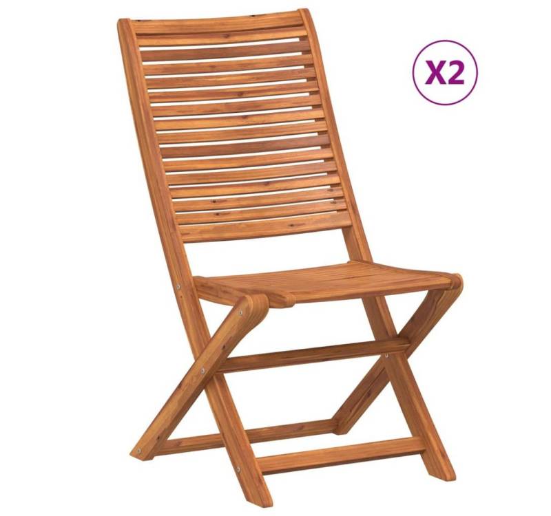 vidaXL Gartenstuhl Gartenstühle 2 Stk. Klappbar Massivholz (2 St) von vidaXL