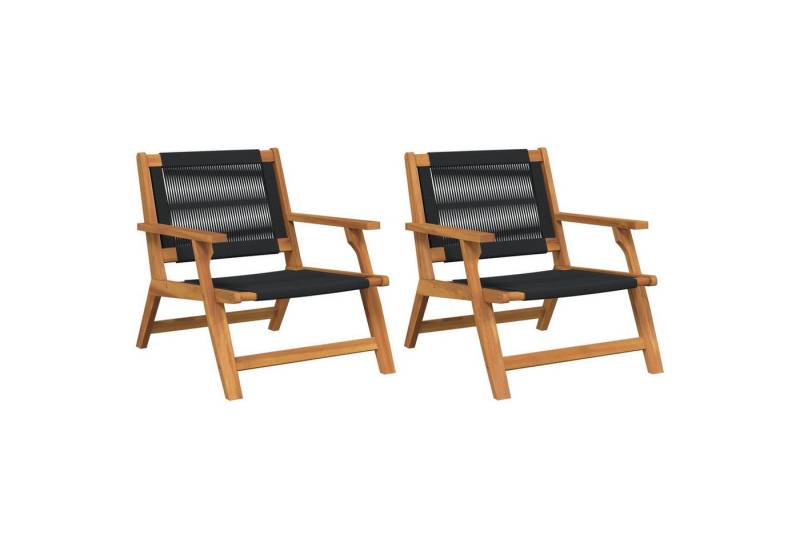 vidaXL Gartenstuhl Gartenstühle 2 Stück Schwarz 67x77x73 cm Massivholz Akazie von vidaXL