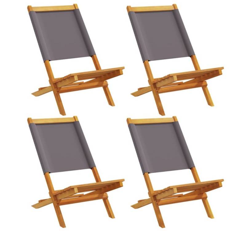 vidaXL Gartenstuhl Gartenstühle 4 Stk. Klappbar Anthrazit Stoff und Massivholz (4 St) von vidaXL