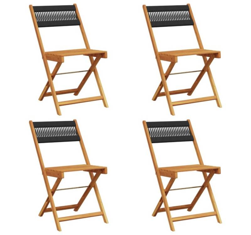 vidaXL Gartenstuhl Gartenstühle 4 Stk. Klappbar Schwarz Massivholz (4 St) von vidaXL