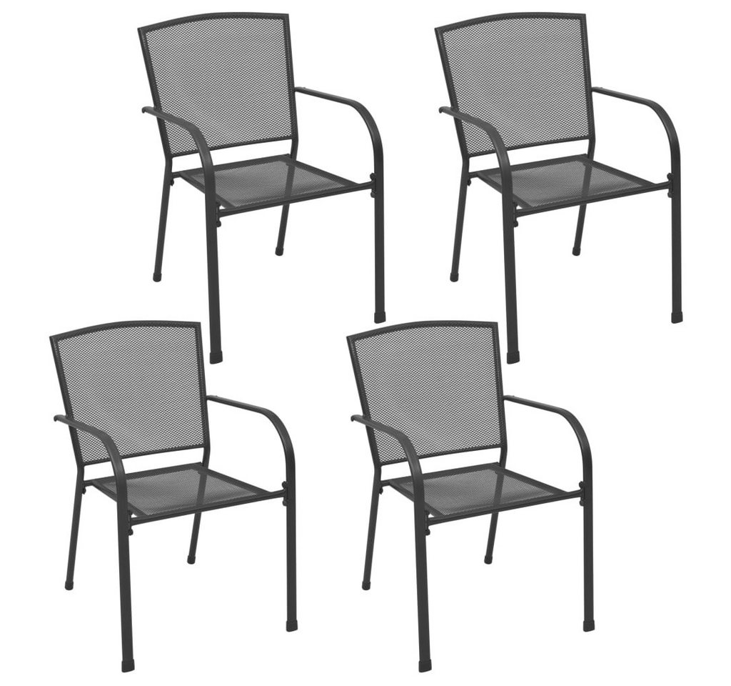 vidaXL Gartenstuhl Gartenstühle 4 Stk. Mesh-Design Anthrazit Stahl (4 St) von vidaXL