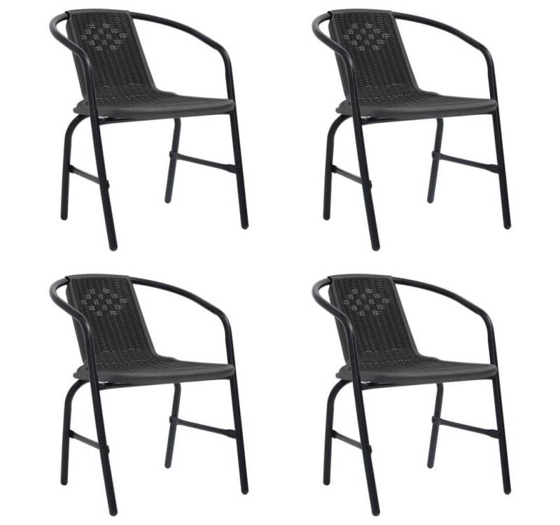vidaXL Gartenstuhl Gartenstühle 4 Stk. Rattan-Optik Kunststoff und Stahl 110 kg (4 St) von vidaXL