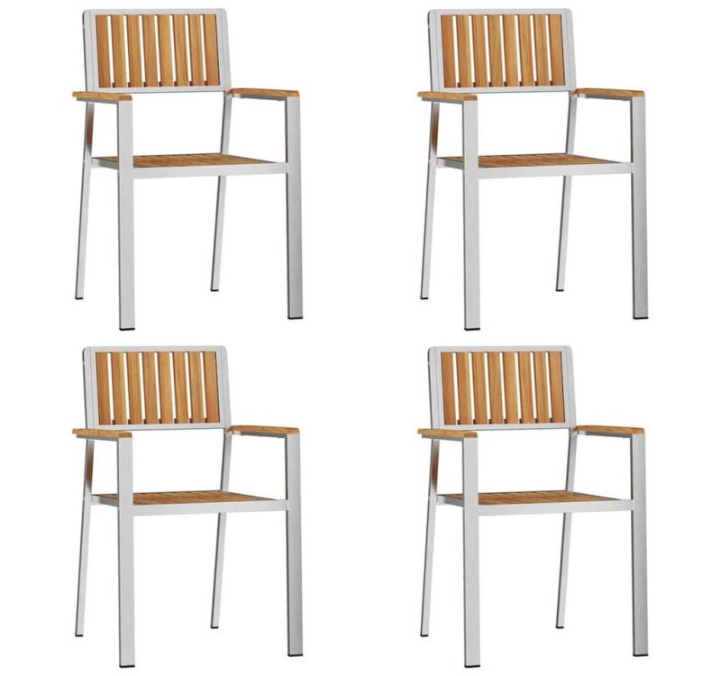 vidaXL Gartenstuhl Gartenstuhl 4 pcs Braun 56x54,5x87cm Massives holz (4 St) von vidaXL