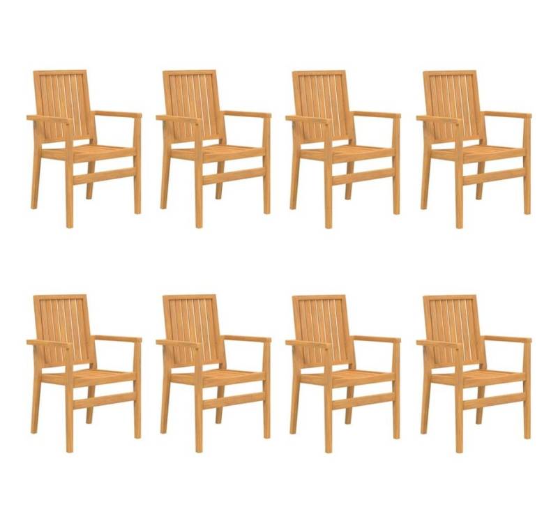 vidaXL Gartenstuhl Gartenstühle 8 Stk. Stapelbar 56,5x57,5x91 cm Massivholz (8 St) von vidaXL