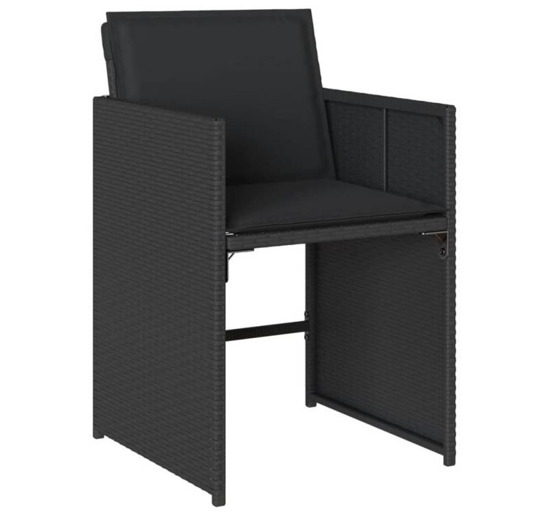 vidaXL Gartenstuhl Gartenstühle mit Kissen 4 Stk. Schwarz Poly Rattan von vidaXL