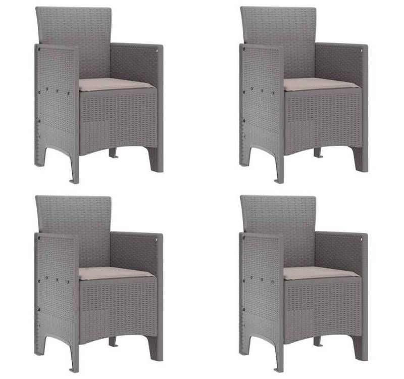 vidaXL Gartenstuhl Gartenstuhl 4 pcs Hellgrau 53 x 49 x 85 cm PP (4 St) von vidaXL