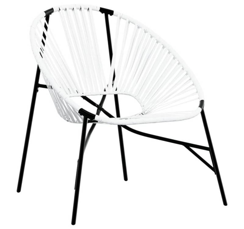 vidaXL Gartenstuhl Gartenstuhl in Ei-Form Schwarz und Weiß Poly Rattan (1 St) von vidaXL