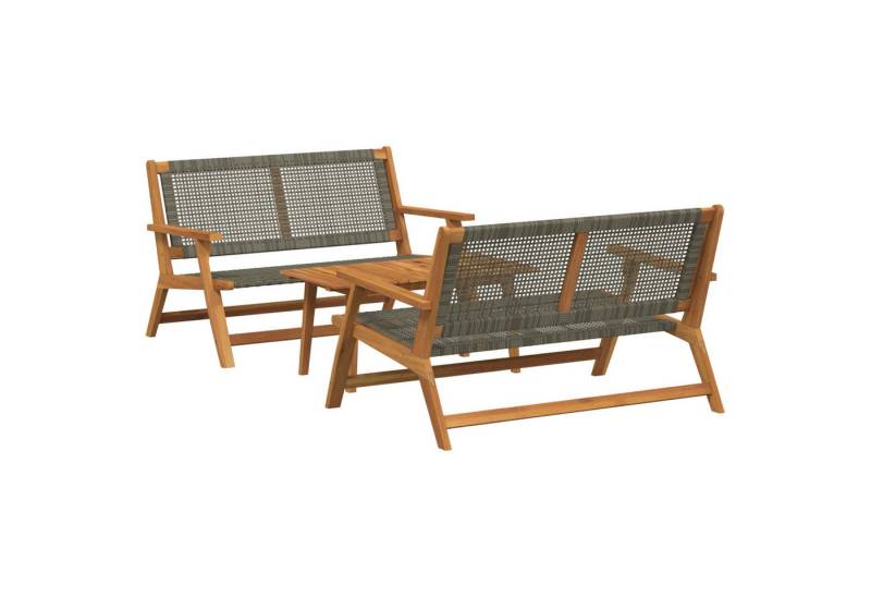 vidaXL Gartenstuhl Gartenstuhl- und Tischset - 3 Teile in Grau aus massivem nholz (3 St) von vidaXL