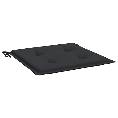vidaXL Gartenstuhl Kissen 6 STK., Sitzkissen Outdoor Indoor, Stuhlkissen mit 2 Sätzen Schnüren, Stuhlauflage Sitzpolster, Schwarz 50x50x3cm Oxford-Gewebe von vidaXL