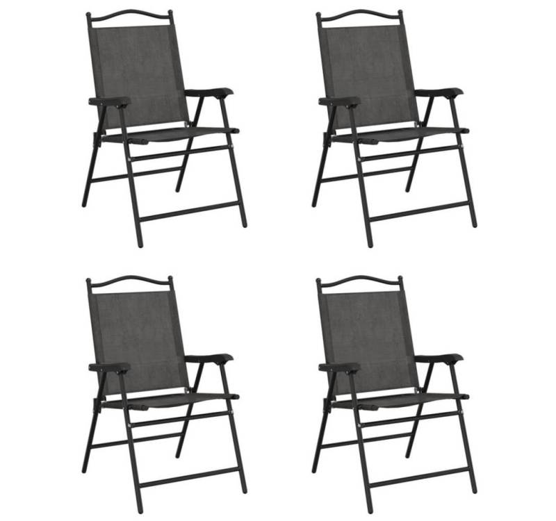vidaXL Gartenstuhl Klappbare Gartenstühle 4 Stk. Graumeliert Stahl und Textilene (4 St) von vidaXL