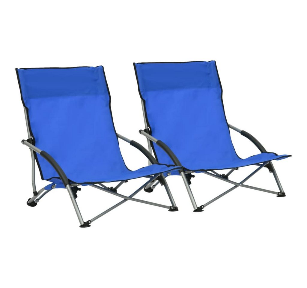 vidaXL Gartenstuhl Klappbare Strandstühle 2 Stk. Blau Stoff (2 St) von vidaXL