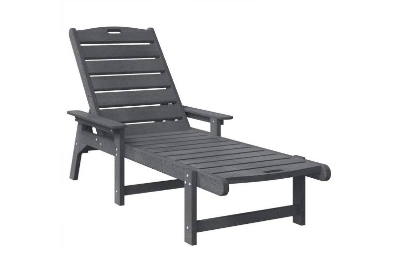 vidaXL Gartenstuhl Sonnenliege Hellgrau 53x162x98.5 cm HDPE (1 St) von vidaXL