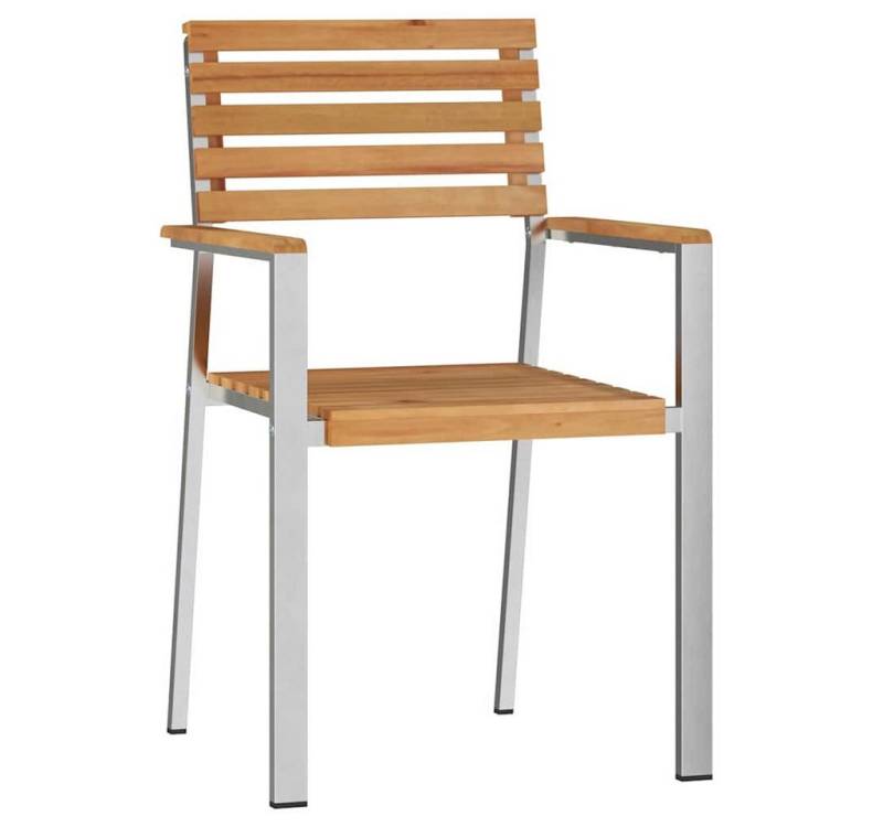 vidaXL Gartenstuhl Gartenstuhl 2 pcs Braun 56x54,5x87cm Massives holz (2 St) von vidaXL