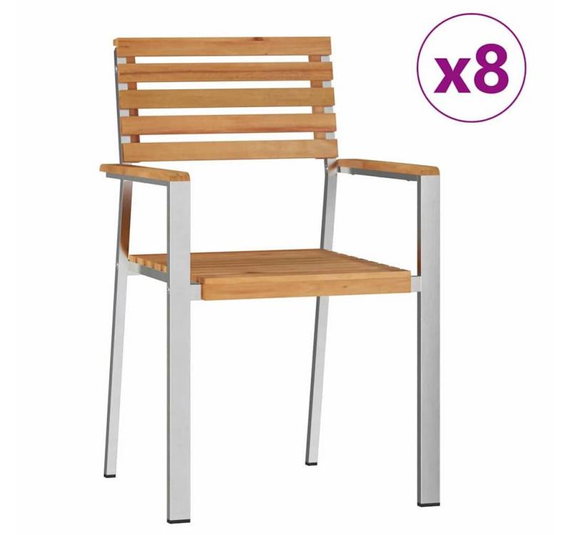 vidaXL Gartenstuhl Gartenstuhl 8 pcs Braun 56x54,5x87cm Massives holz (8 St) von vidaXL