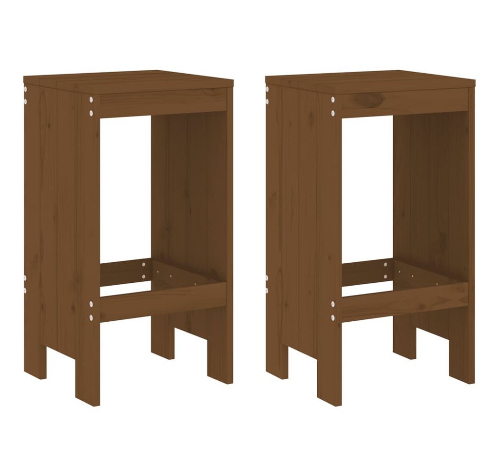 vidaXL Barhocker, Sitzhocker 2 Stk. Honigbraun 40x36x75 cm Massivholz Kiefer von vidaXL