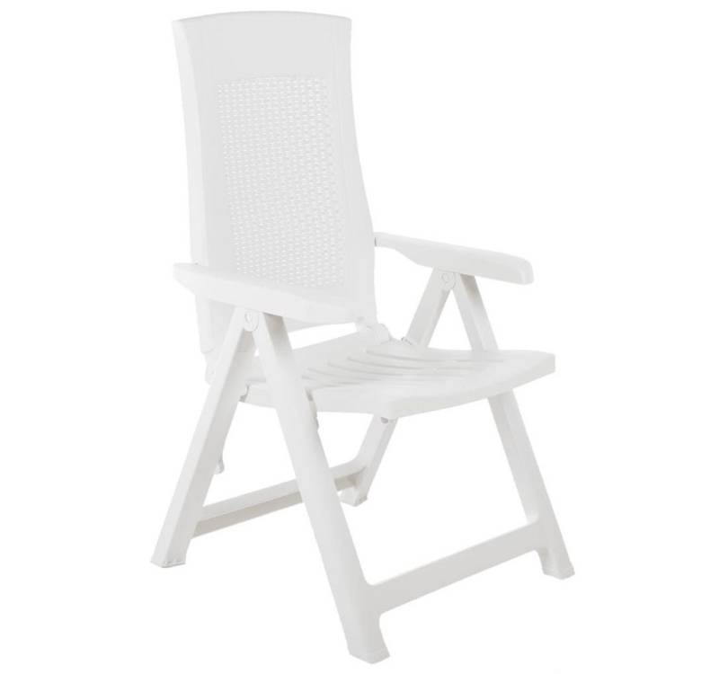 vidaXL Gartenstuhl, Verstellbare Gartenstühle 2 Stk. Kunststoff Weiß von vidaXL