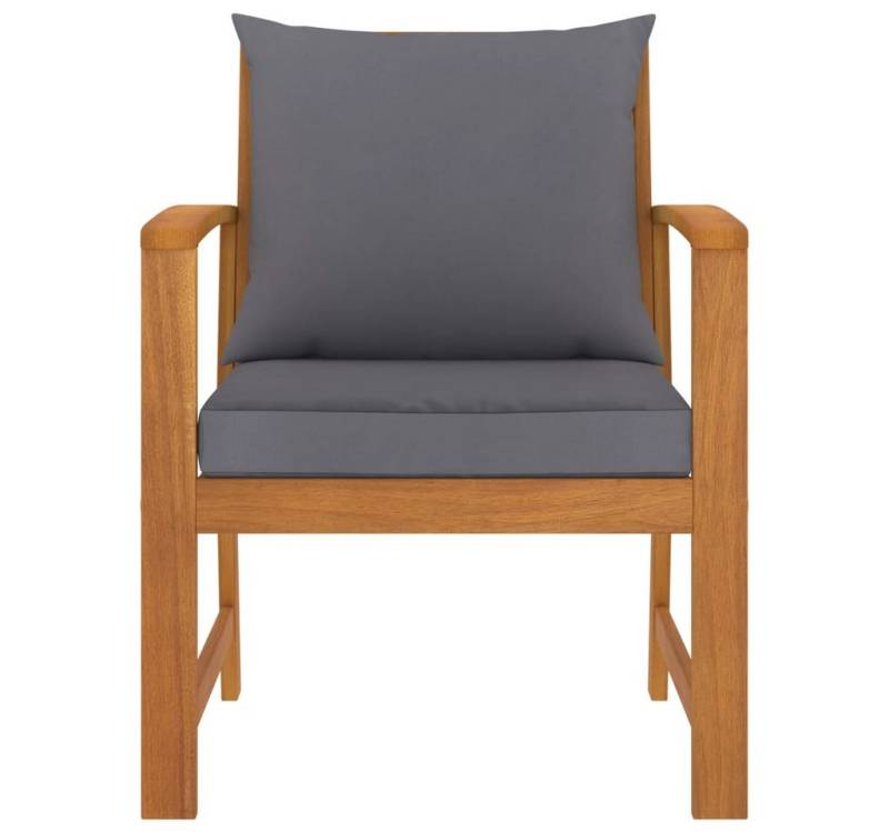 vidaXL Gartenstuhl, Outdoor Stühle 2 Stk. mit Dunkelgrauem Kissen Akazie Massivholz vidaXL Gartenstuhl, Outdoor Stühle 2 Stk. mit Dunkelgrauem Kissen Akazie Massivholz von vidaXL