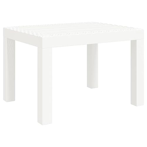 vidaXL Gartentisch, Couchtisch Beistelltisch für Garten Balkon Terrasse, Terrassentisch Balkontisch Gartenmöbel, Weiß 59x47x40cm PP von vidaXL