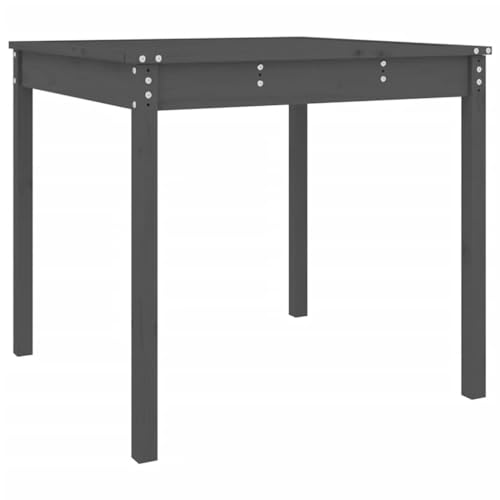 vidaXL Gartentisch, Esstisch für Balkon Garten Terrasse, Balkontisch Tisch Holzrahmen, Gartenmöbel Terrassentisch, Grau 82,5x82,5x76cm Massivholz Kiefer von vidaXL