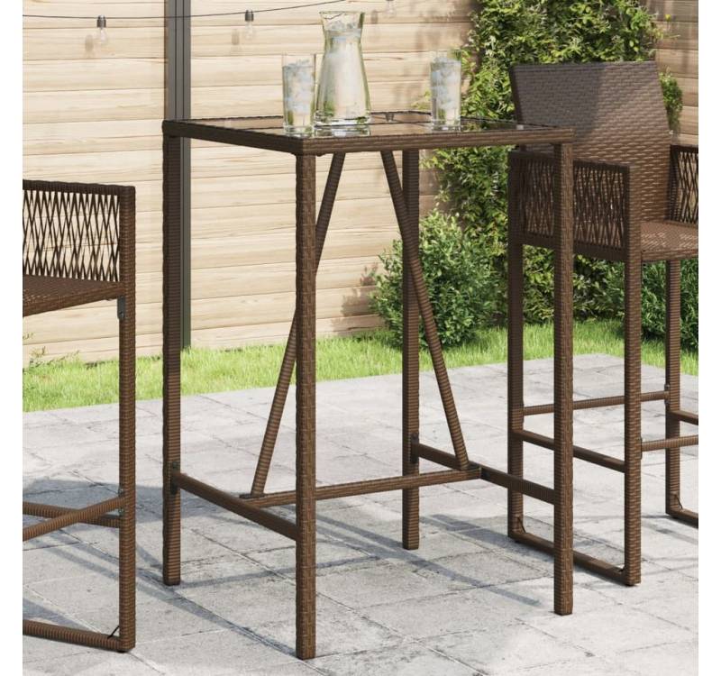 vidaXL Gartentisch, Garten-Bartisch Braun 70x70x110 cm Poly Rattan vidaXL Gartentisch, Garten-Bartisch Braun 70x70x110 cm Poly Rattan von vidaXL