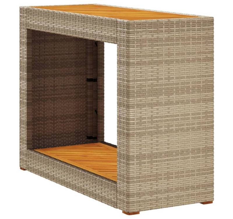 vidaXL Gartentisch, Garten-Beistelltisch mit Holzplatte Beige Poly Rattan vidaXL Gartentisch, Garten-Beistelltisch mit Holzplatte Beige Poly Rattan von vidaXL