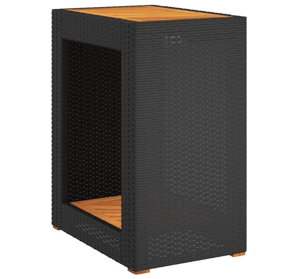 vidaXL Gartentisch, Garten-Beistelltisch mit Holzplatte Schwarz Poly Rattan vidaXL Gartentisch, Garten-Beistelltisch mit Holzplatte Schwarz Poly Rattan von vidaXL