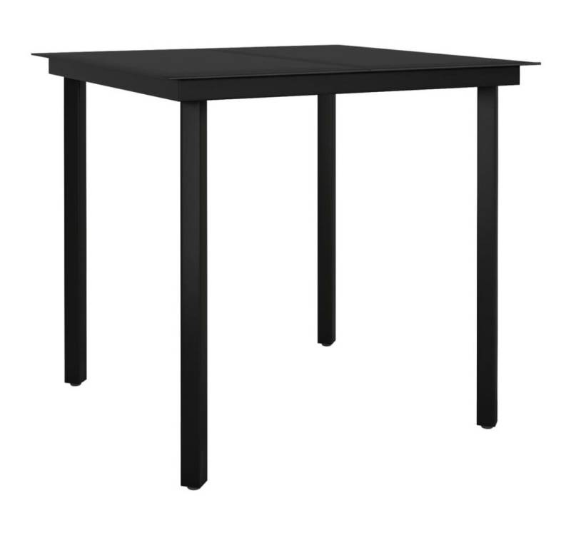 vidaXL Gartentisch, Garten-Esstisch Schwarz 80x80x74 cm Stahl und Glas von vidaXL