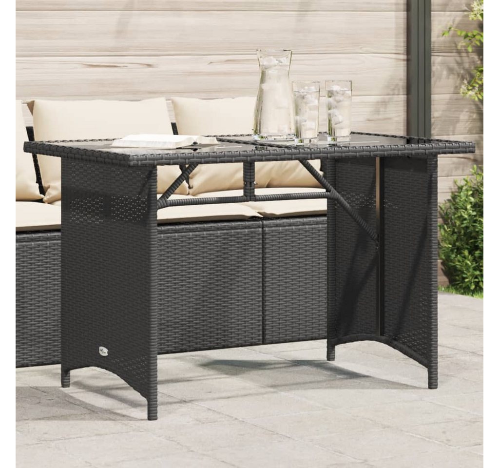 vidaXL Gartentisch, Gartentisch mit Glasplatte Schwarz 110x68x70 cm Poly Rattan vidaXL Gartentisch, Gartentisch mit Glasplatte Schwarz 110x68x70 cm Poly Rattan von vidaXL