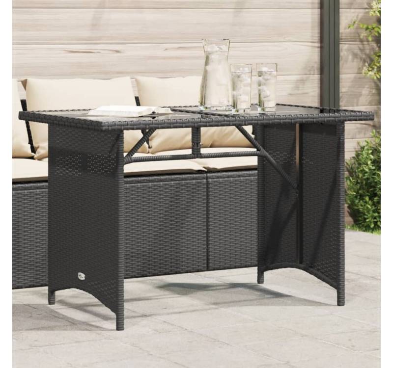 vidaXL Gartentisch, Gartentisch mit Glasplatte Schwarz 110x68x70 cm Poly Rattan vidaXL Gartentisch, Gartentisch mit Glasplatte Schwarz 110x68x70 cm Poly Rattan von vidaXL