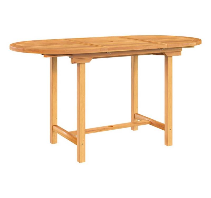 vidaXL Gartentisch, Outdoor Tisch Ausziehbar 110-160x80x75 cm Massivholz Teak von vidaXL