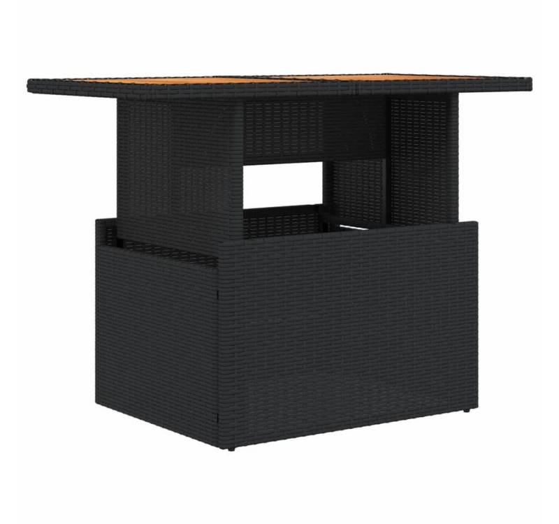 vidaXL Gartentisch, Outdoor Tisch Schwarz 100x55x73 cm Poly Rattan und Akazienholz von vidaXL