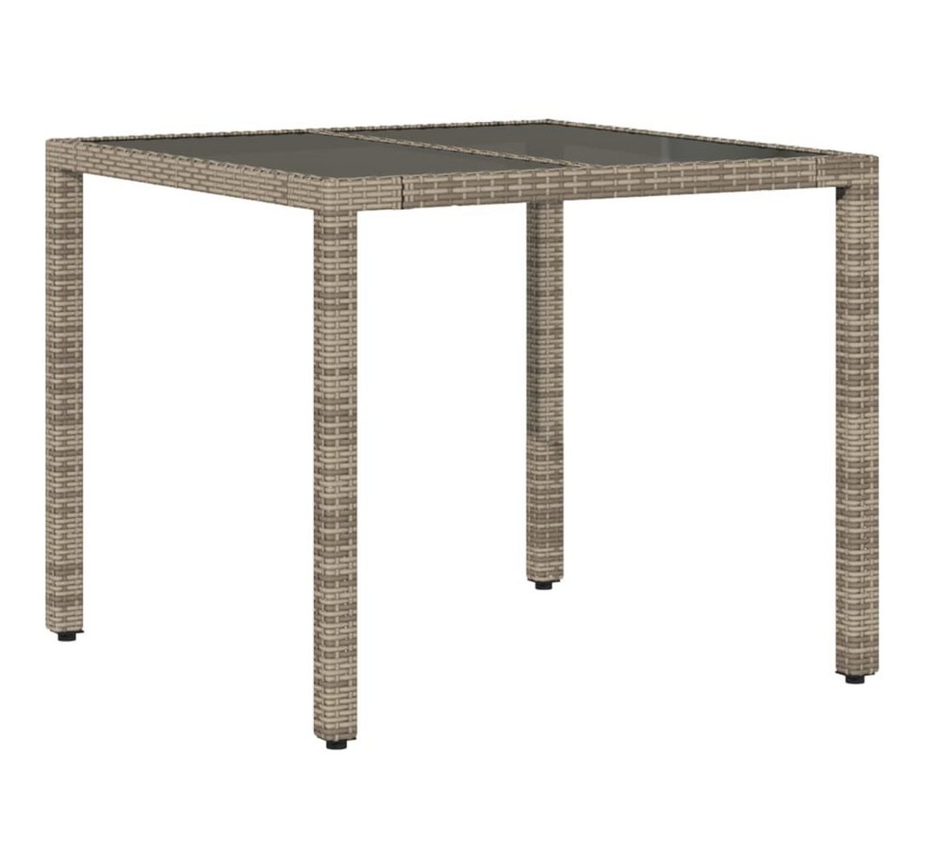 vidaXL Gartentisch, Outdoor Tisch mit Glasplatte Grau 90x90x75 cm Poly Rattan vidaXL Gartentisch, Outdoor Tisch mit Glasplatte Grau 90x90x75 cm Poly Rattan von vidaXL