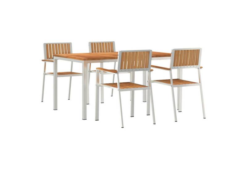 vidaXL Gartentisch 5-teiliges Garten Essset Massivholz (5-St) von vidaXL
