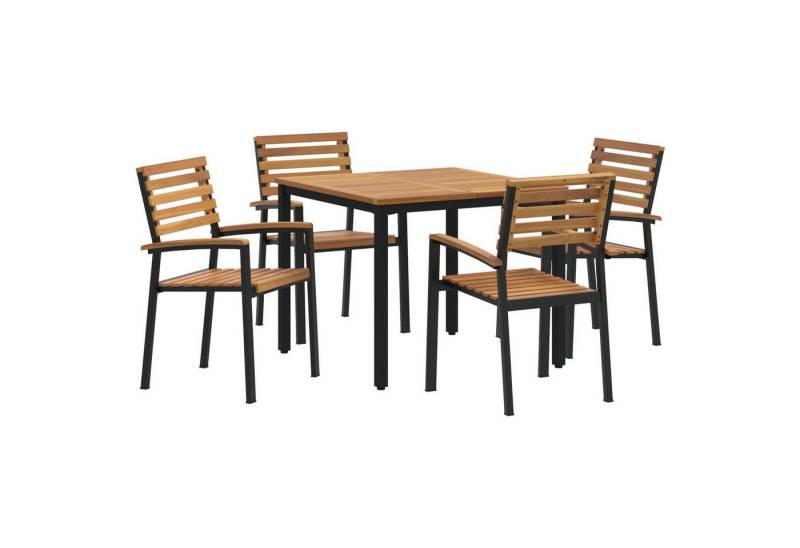 vidaXL Gartentisch 5-teiliges Garten Essset aus massivem nholz und Metall (5-St) von vidaXL
