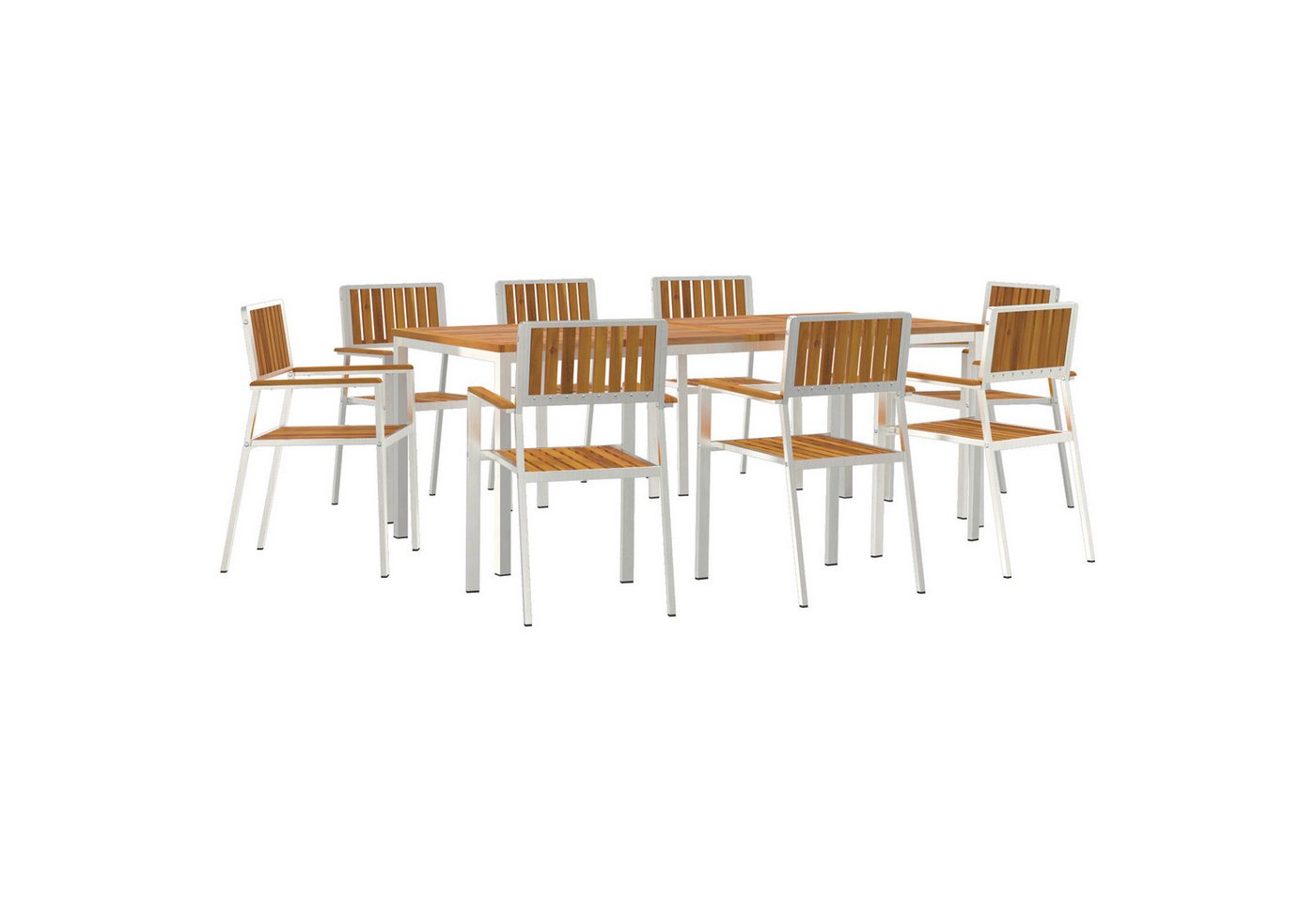vidaXL Gartentisch 9-teiliges Garten Essgruppe aus solidem nholz (9-St) von vidaXL