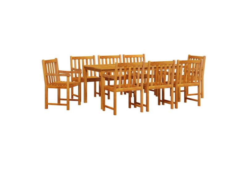 vidaXL Gartentisch 9-tlg. Garten-Essgruppe Massivholz (9-St) von vidaXL