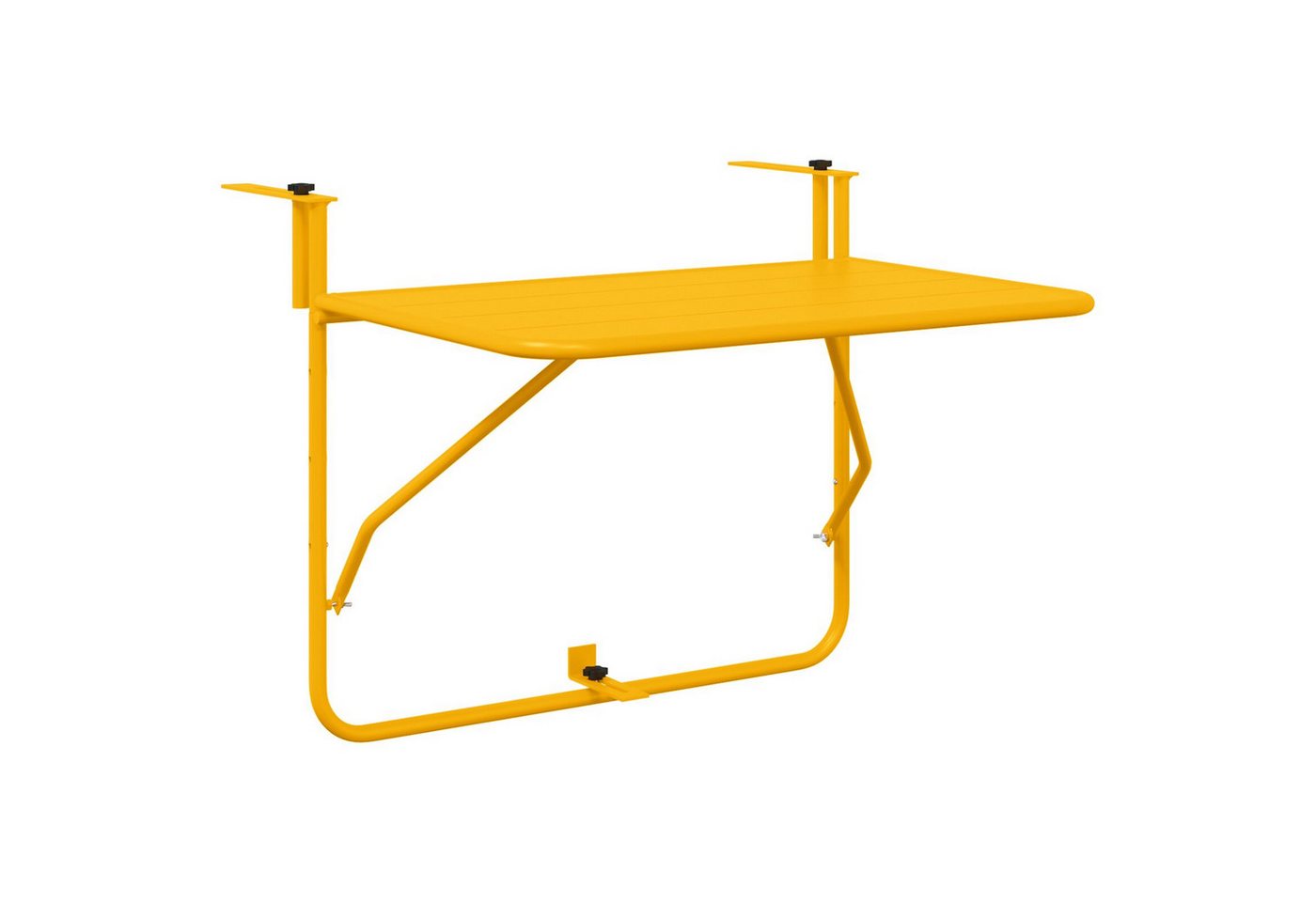 vidaXL Gartentisch Balkontisch Gelb Pulverbeschichteter Stahl Standard (1-St) von vidaXL