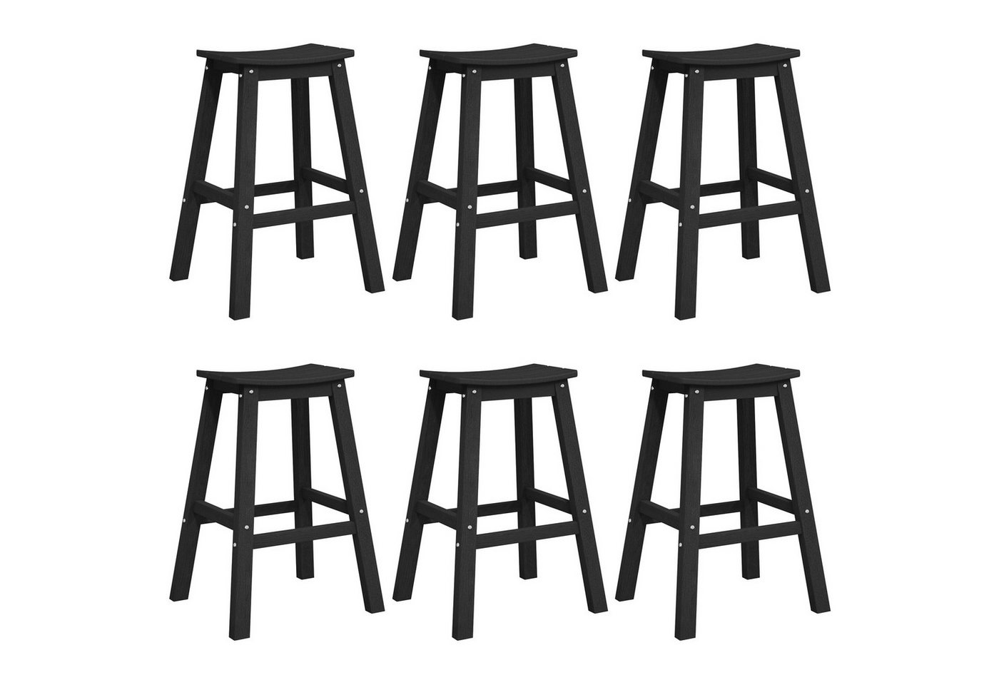 vidaXL Gartentisch Barhocker 9 Stück Schwarz HDPE (9-St) von vidaXL