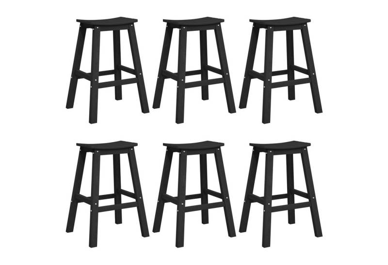 vidaXL Gartentisch Barhocker 9 Stück Schwarz HDPE (9-St) von vidaXL