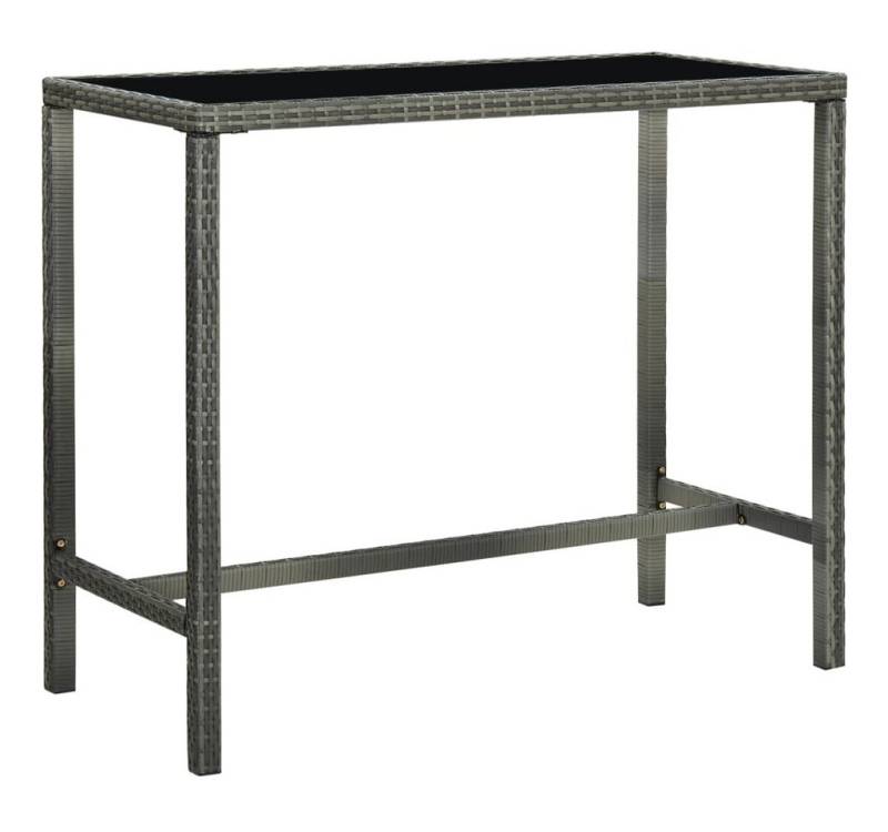 vidaXL Gartentisch Garten-Bartisch Grau 130x60x110 cm Polyrattan und Glas von vidaXL