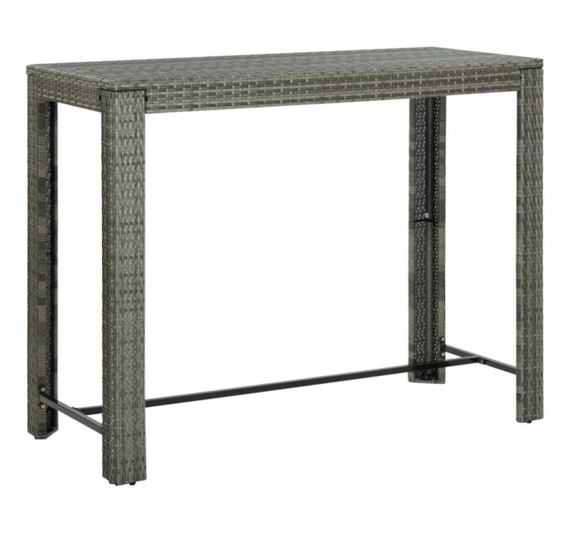 vidaXL Gartentisch Garten-Bartisch Grau 140,5x60,5x110,5 cm Polyrattan von vidaXL