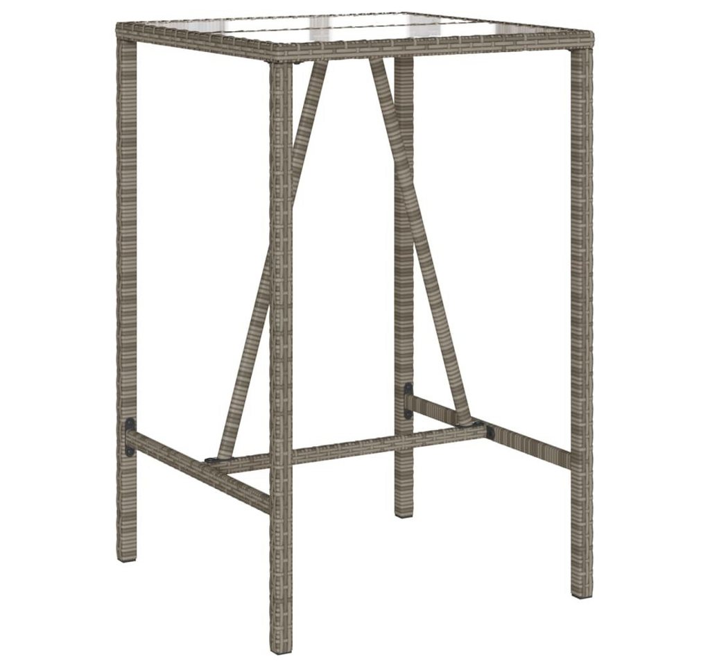 vidaXL Gartentisch Garten-Bartisch Grau 70x70x110 cm Polyrattan von vidaXL