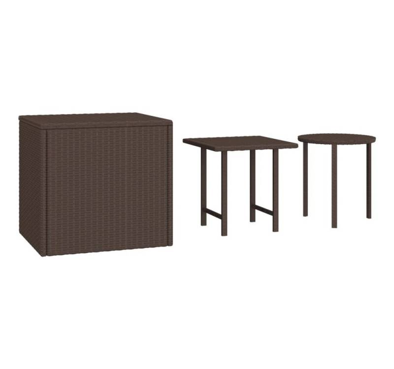 vidaXL Gartentisch Garten-Beistelltische 3 Stk. Braun Poly Rattan (1-St) von vidaXL
